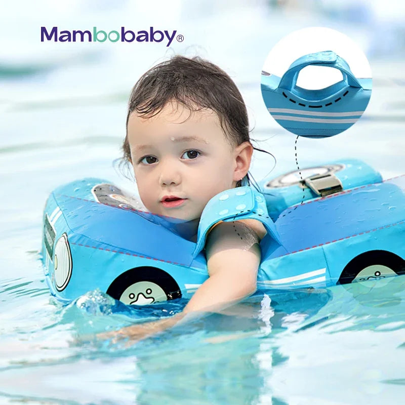 Mambobaby Non-inflatable Baby Float Car Waist Float Lying Swimming Ring Floats Water Pool Accessories Infant