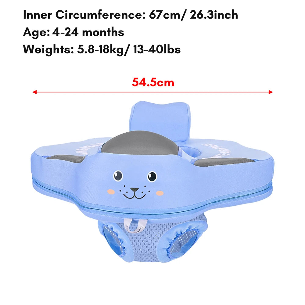 Mambobaby B504 Swimming Ring for Baby Non-Inflatable Baby Pool Seat Float Summer with Safety Seat for 4-24 Months Baby