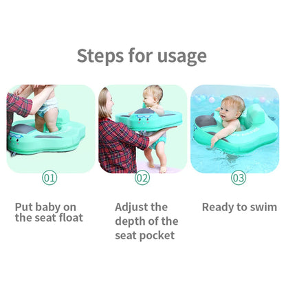 Mambobaby B504 Swimming Ring for Baby Non-Inflatable Baby Pool Seat Float Summer with Safety Seat for 4-24 Months Baby