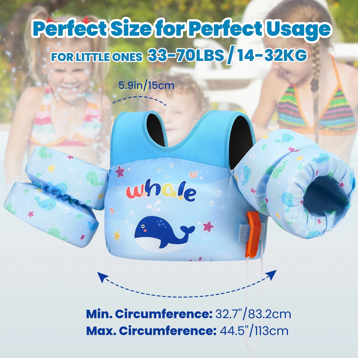 Baby Float Arm Sleeve Floating Ring Safe Life Jacket Buoyancy Vest Kid Swimming Equipment Armbands Swim Foam Pool Toys Life Vest