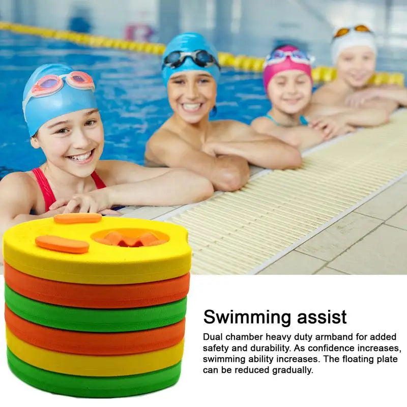 6pcs Set Kids Children EVA Foam Swim Discs Arm Bands Floating Sleeves Inflatable Float Baby Swimming Exercises Circles Rings