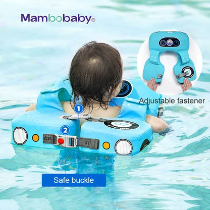 Mambobaby Non-inflatable Baby Float Car Waist Float Lying Swimming Ring Floats Water Pool Accessories Infant